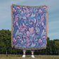 Blue And Purple Floral Pattern 010 - 50" x 60" Heirloom Woven Blanket