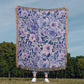 Blue And Purple Floral Pattern 017 - 50" x 60" Heirloom Woven Blanket