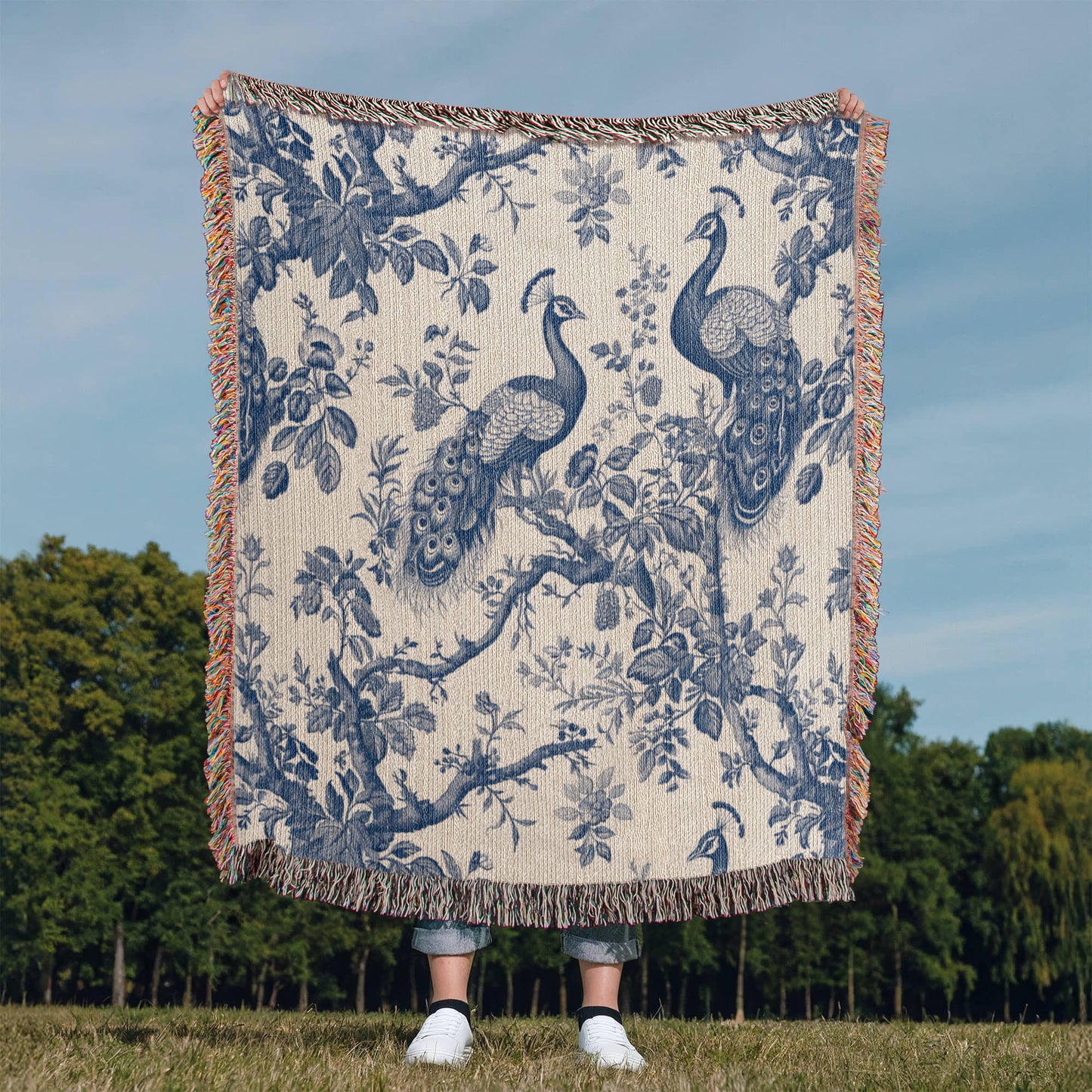 Chinese Ornament Pattern 003 - 50" x 60" Heirloom Woven Blanket