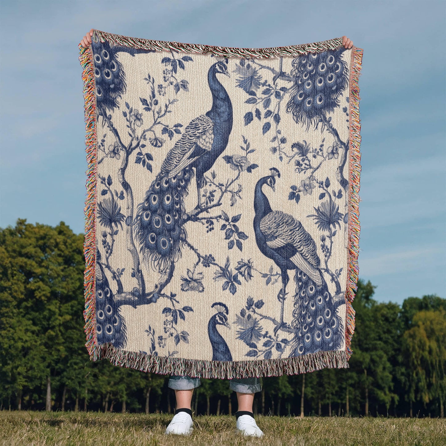 Chinese Ornament Pattern 005 - 50" x 60" Heirloom Woven Blanket