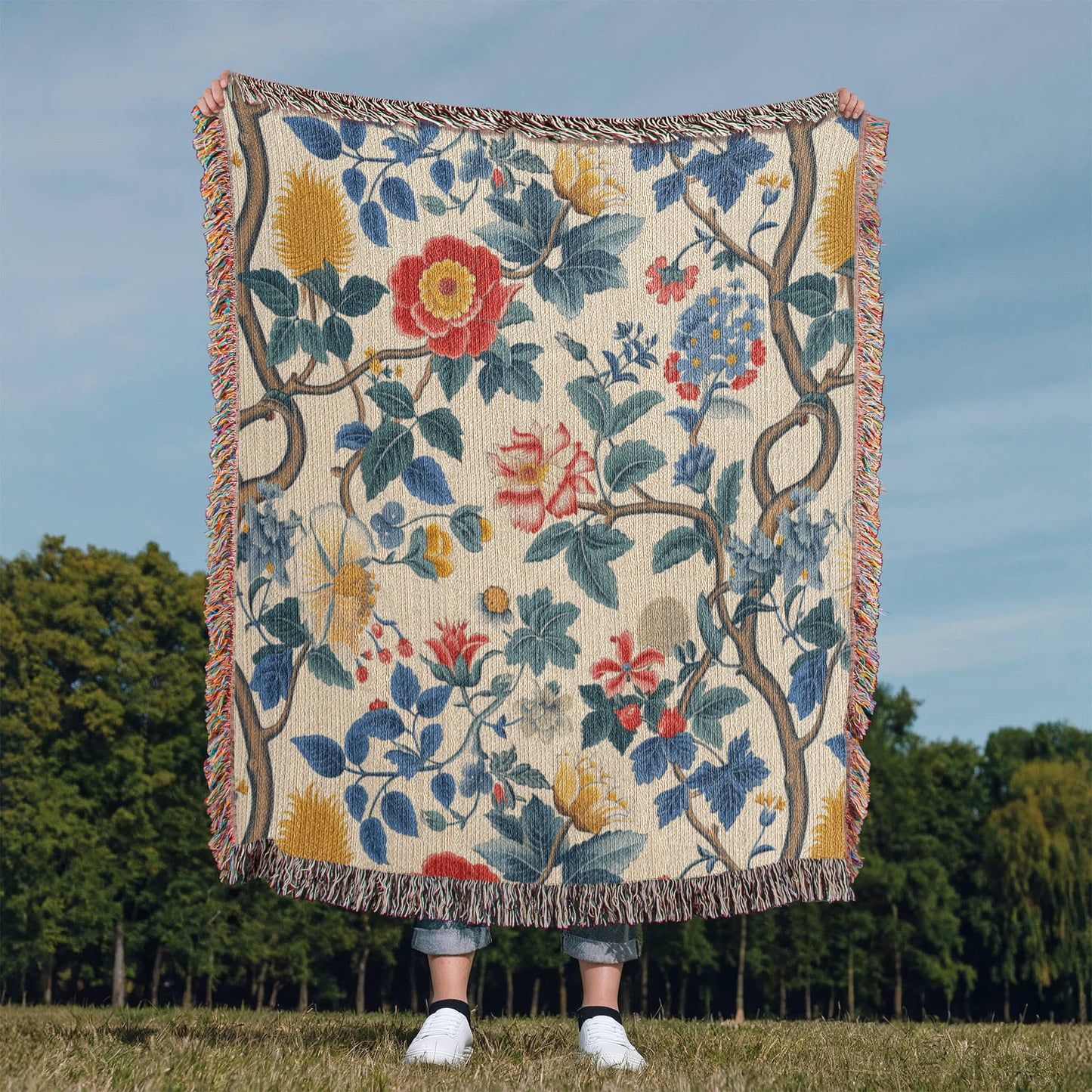 Chinoiserie Pattern 014 - 50" x 60" Heirloom Woven Blanket