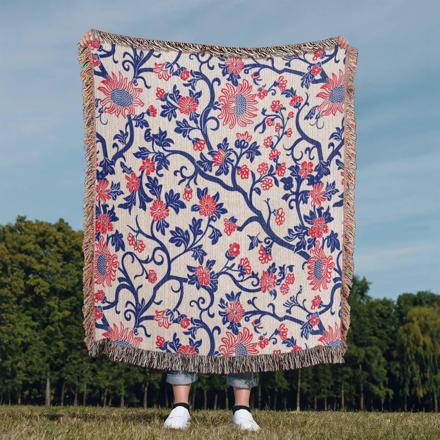 Chinoiserie Pattern 022 - 50" x 60" Heirloom Woven Blanket
