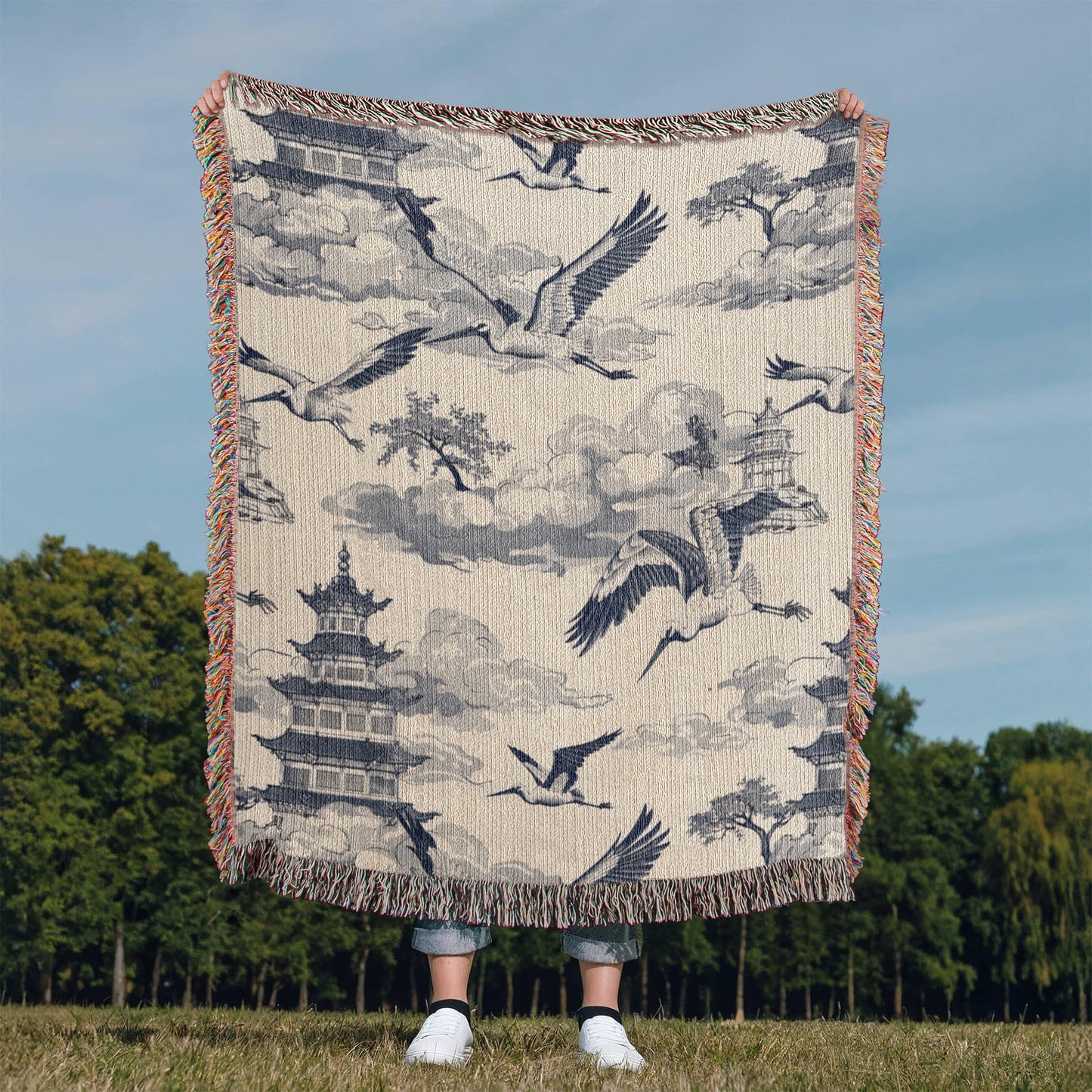 Chinese Ornament Pattern 006 - 50" x 60" Heirloom Woven Blanket