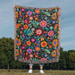 Mexican Floral Fiesta Pattern 060 - 50" x 60" Heirloom Woven Blanket