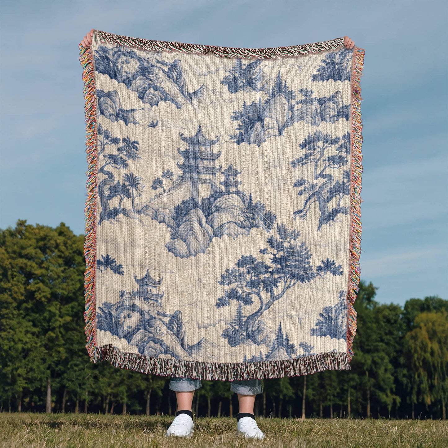 Chinese Ornament Pattern 001 - 50" x 60" Heirloom Woven Blanket