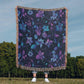 Blue And Purple Floral Pattern 002 - 50" x 60" Heirloom Woven Blanket
