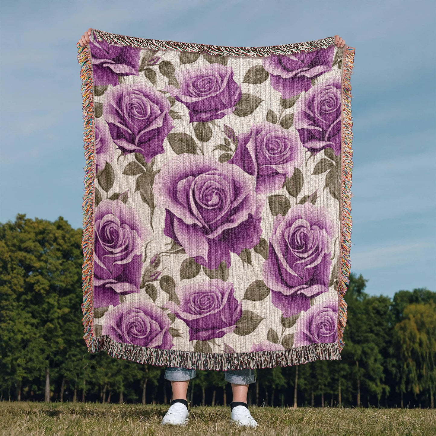 Spring Flowers Pattern 013 - 50" x 60" Heirloom Woven Blanket