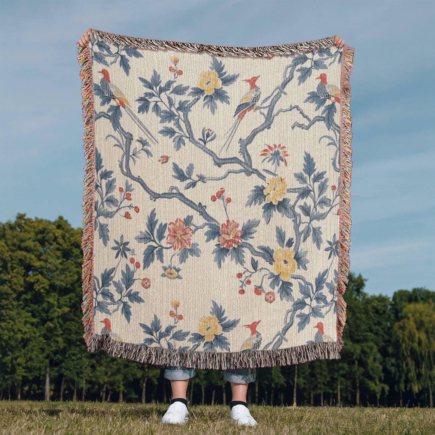 Chinoiserie Pattern 010 - 50" x 60" Heirloom Woven Blanket