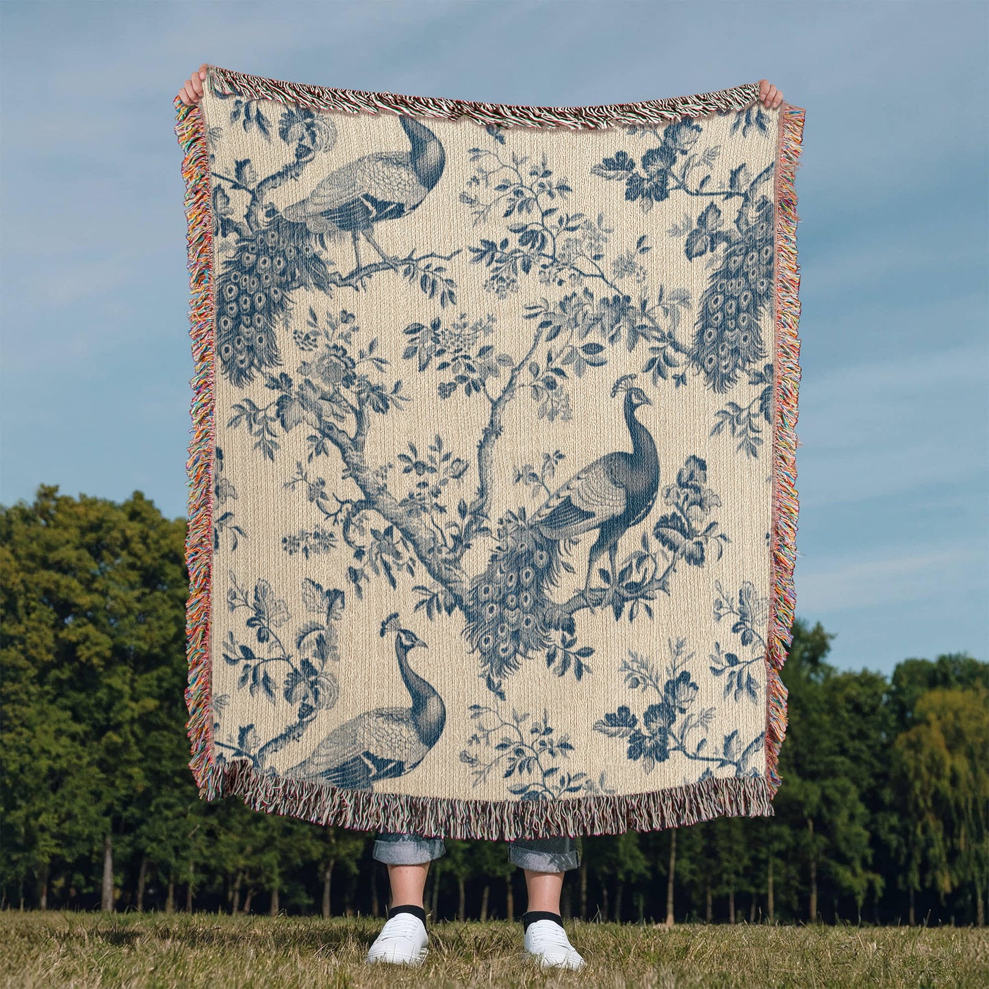 Chinese Ornament Pattern 004 - 50" x 60" Heirloom Woven Blanket