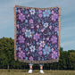 Blue And Purple Floral Pattern 003 - 50" x 60" Heirloom Woven Blanket
