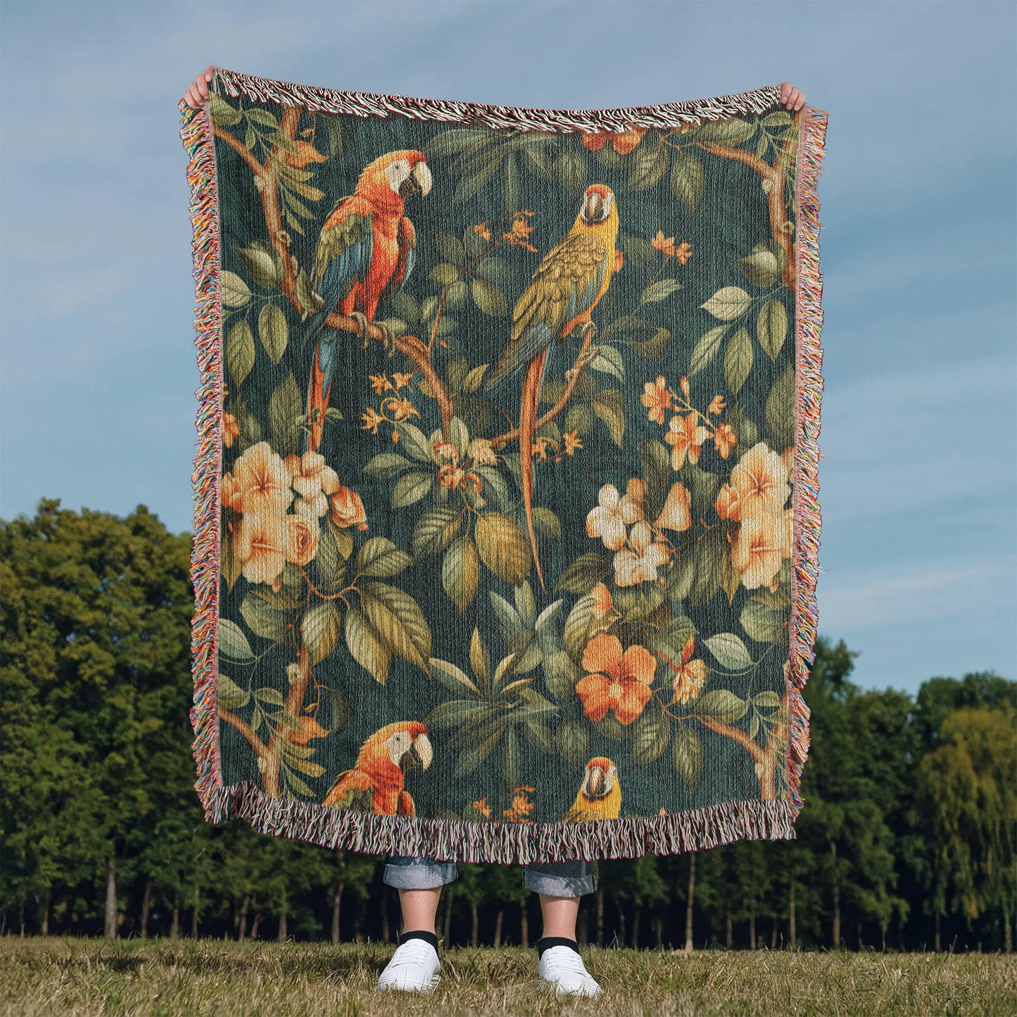 Chinoiserie Pattern 036 - 50" x 60" Heirloom Woven Blanket