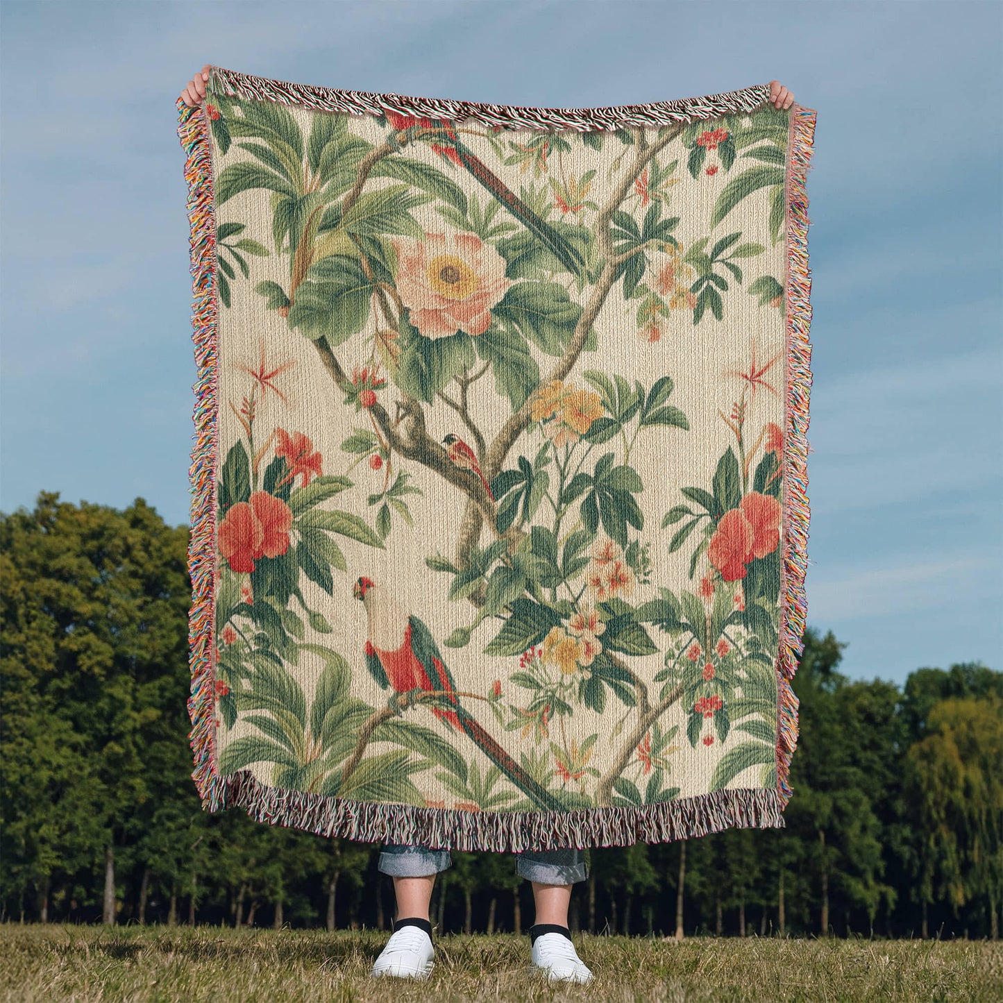 Chinoiserie Pattern 032 - 50" x 60" Heirloom Woven Blanket