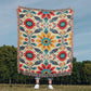Mexican Floral Fiesta Pattern 041 - 50" x 60" Heirloom Woven Blanket