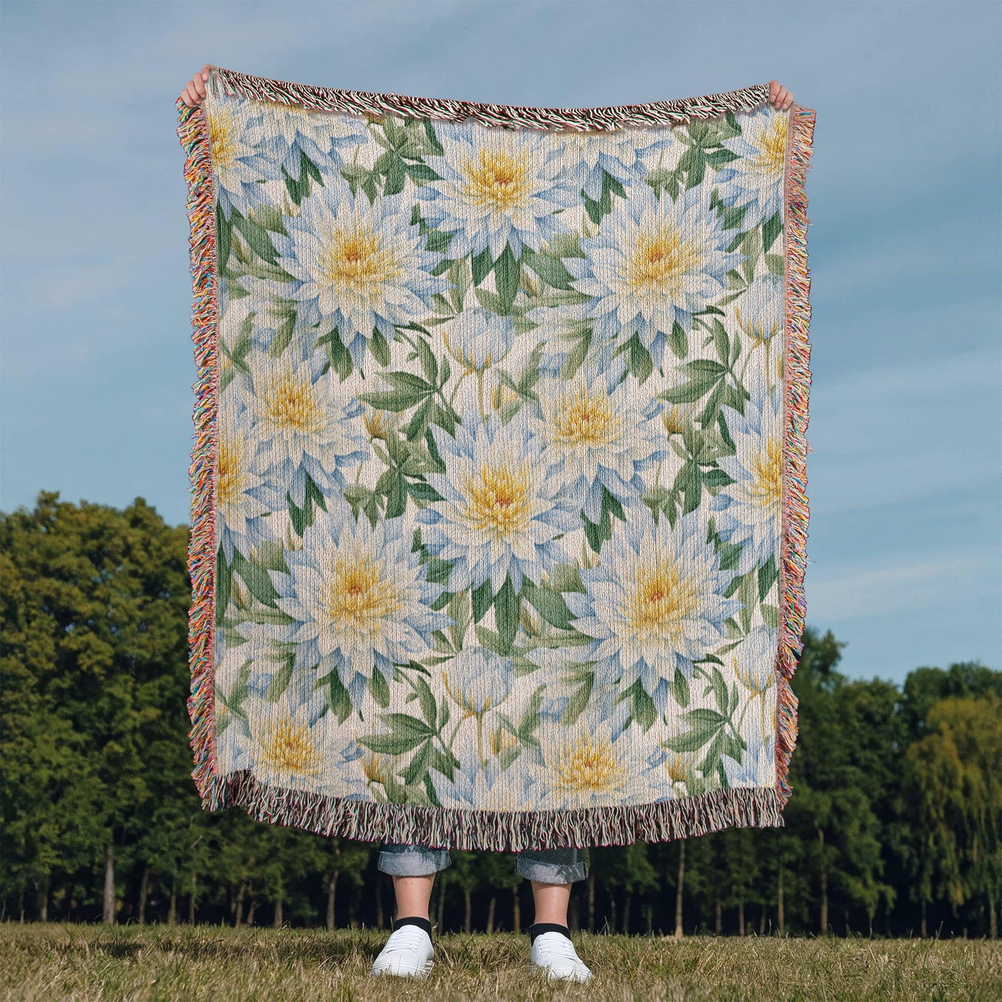 Spring Flowers Pattern 012 - 50" x 60" Heirloom Woven Blanket