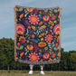 Mexican Floral Fiesta Pattern 058 - 50" x 60" Heirloom Woven Blanket