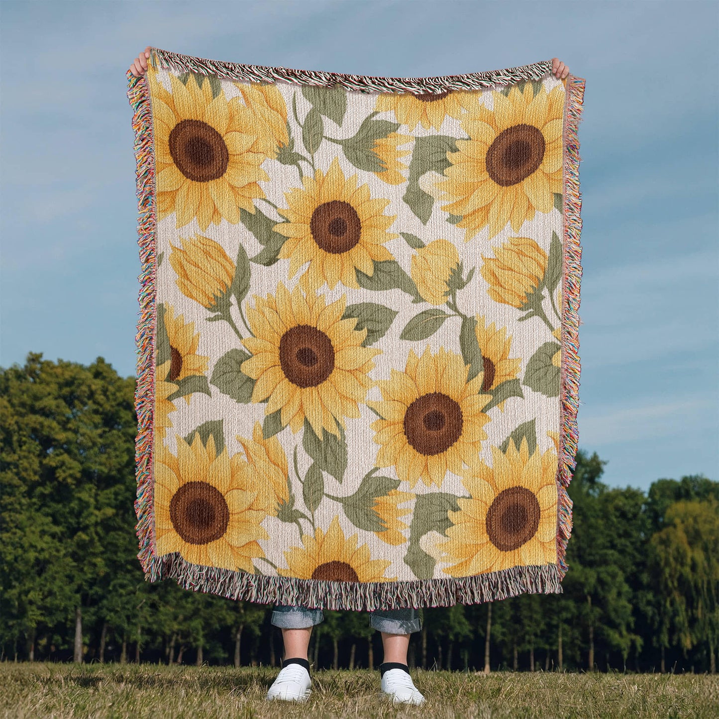 Spring Flowers Pattern 001 - 50" x 60" Heirloom Woven Blanket