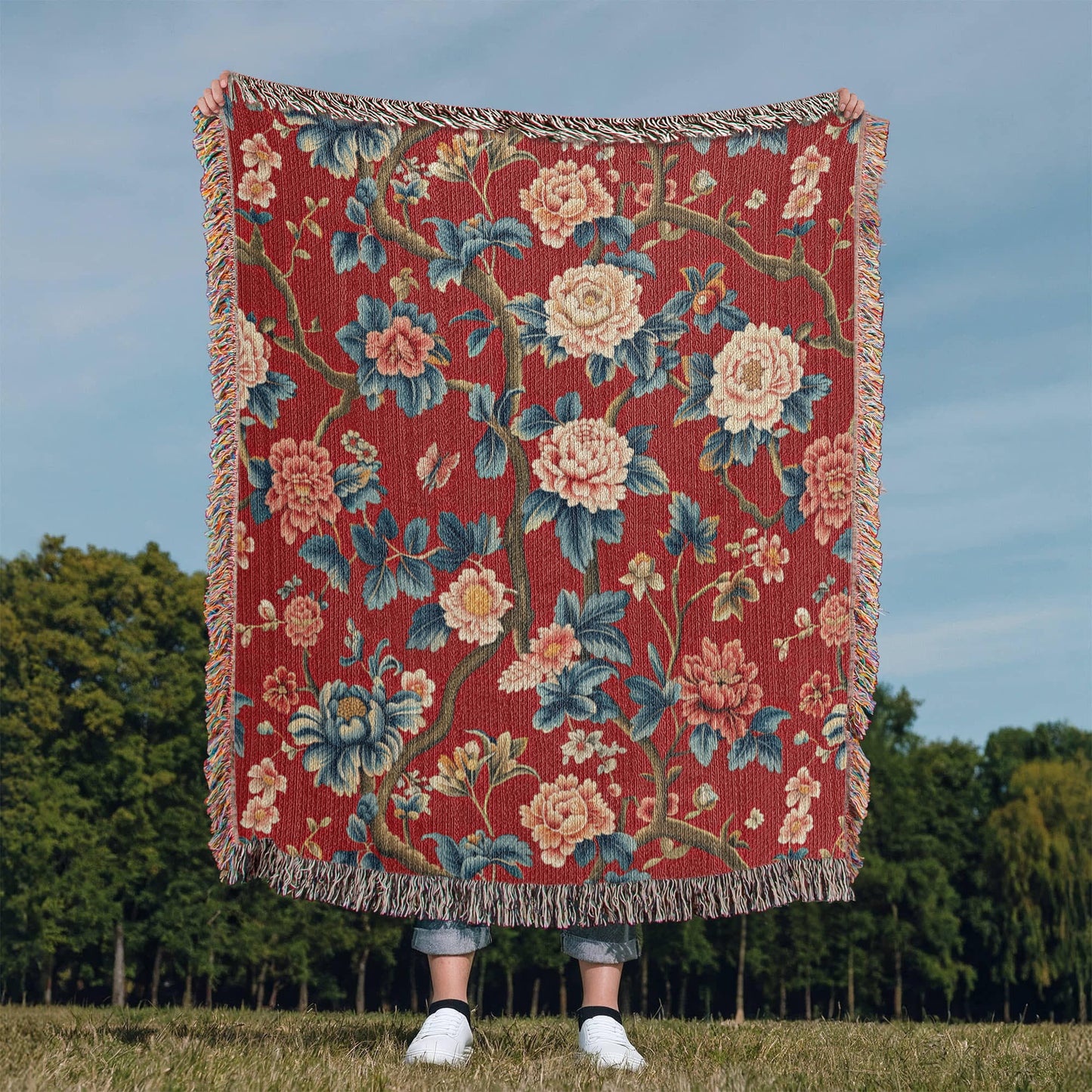 Chinoiserie Pattern 002 - 50" x 60" Heirloom Woven Blanket