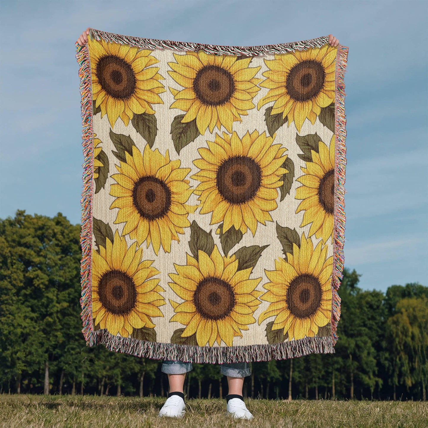 Spring Flowers Pattern 009 - 50" x 60" Heirloom Woven Blanket