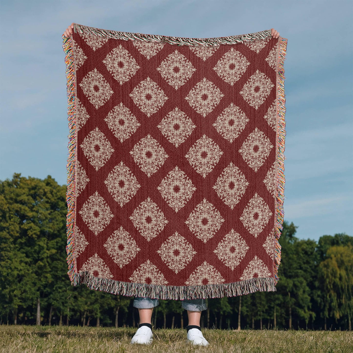 Damask Pattern 019 - 50" x 60" Heirloom Woven Blanket