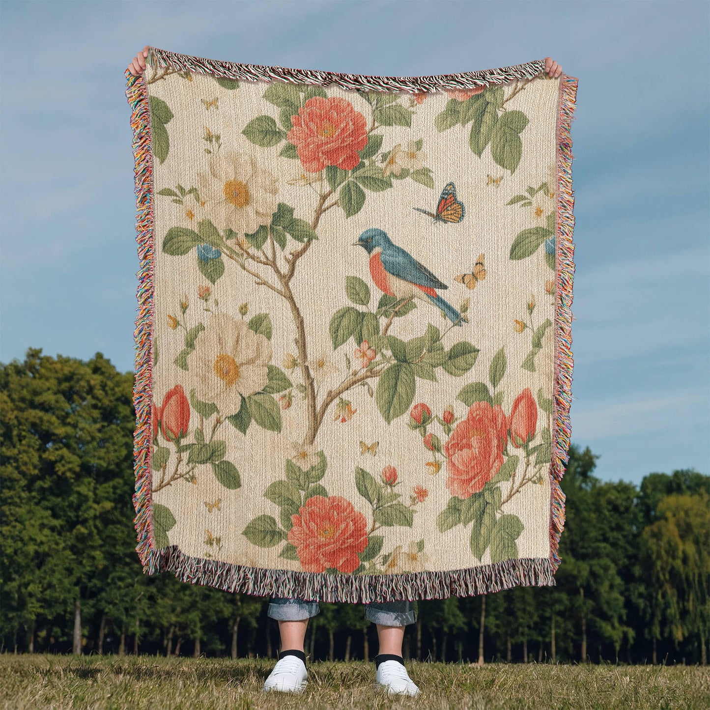 Chinoiserie Pattern 034 - 50" x 60" Heirloom Woven Blanket