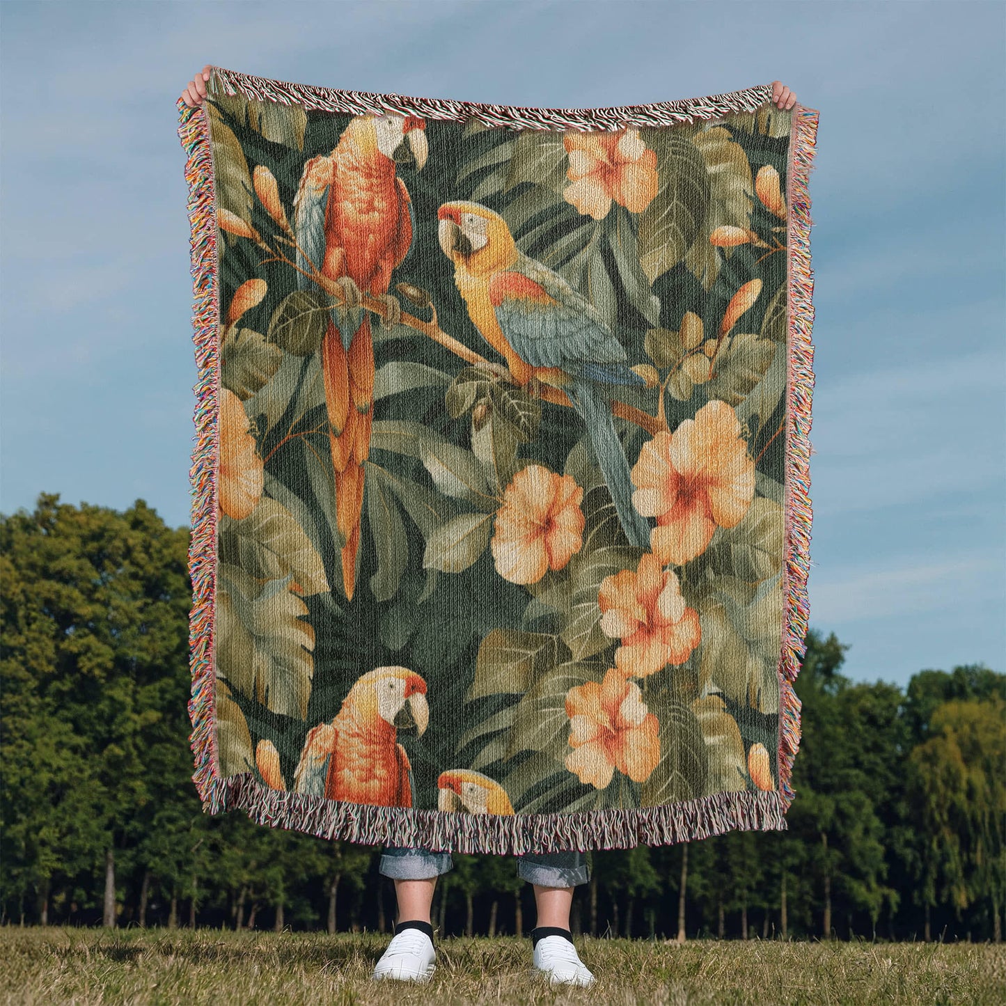 Chinoiserie Pattern 030 - 50" x 60" Heirloom Woven Blanket