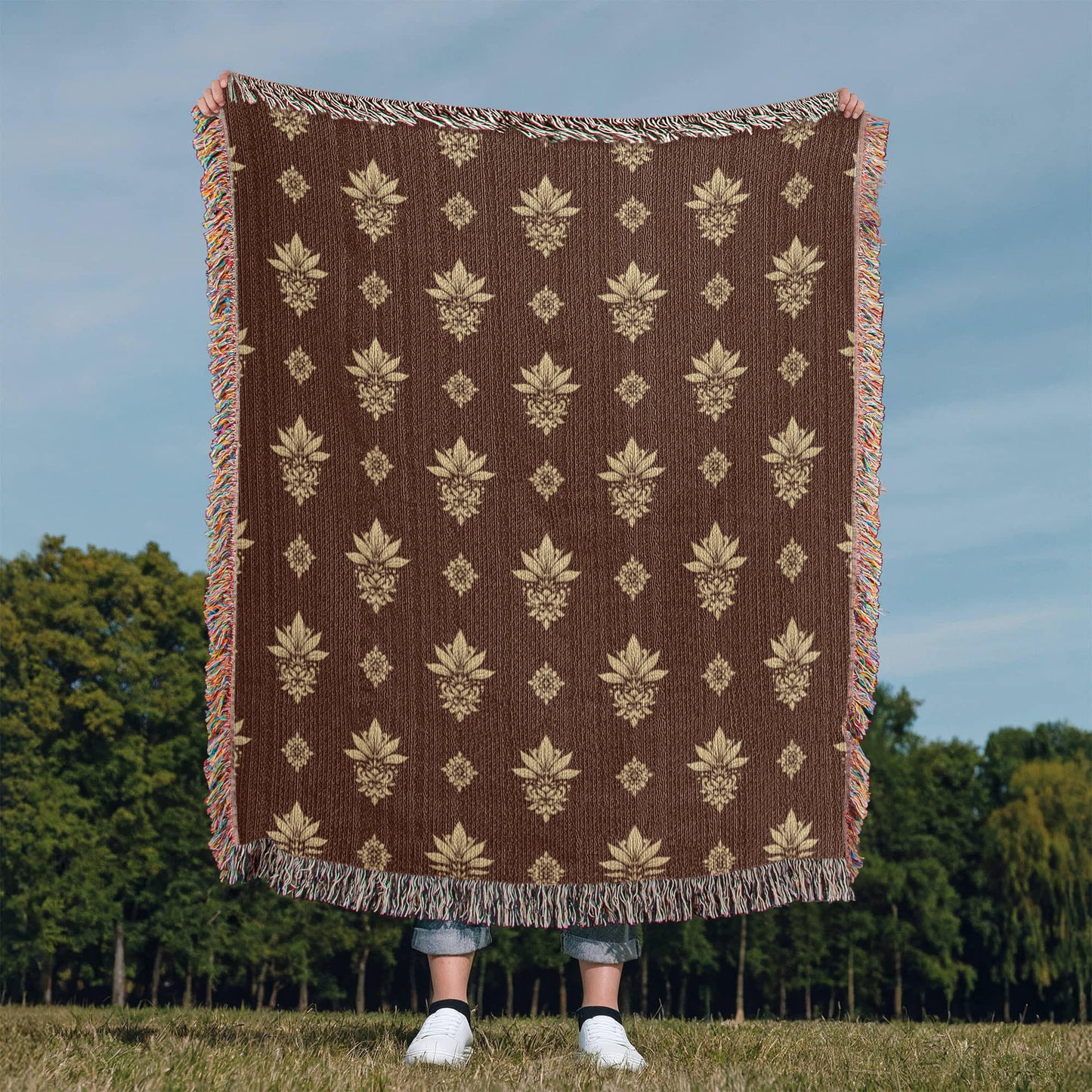 Damask Pattern 002 - 50" x 60" Heirloom Woven Blanket
