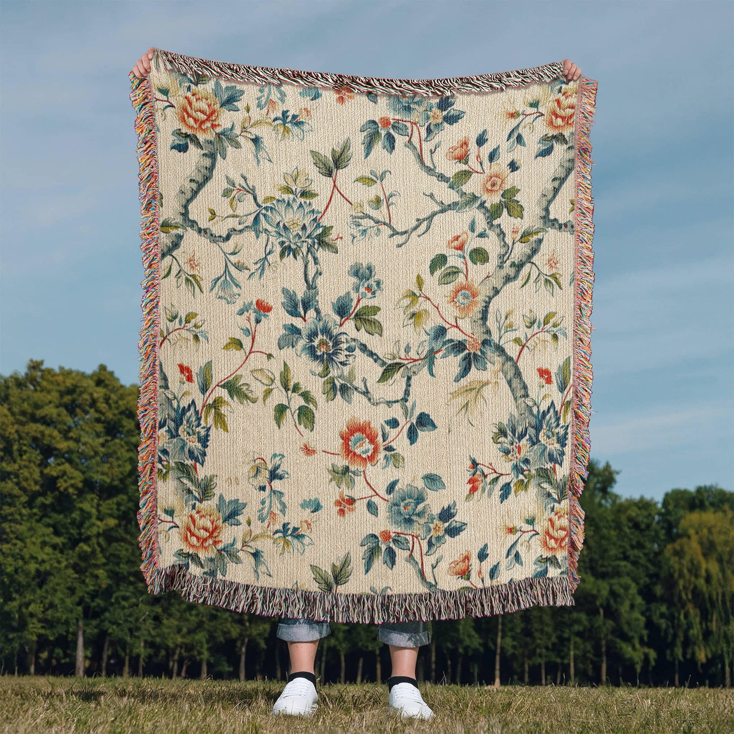 Chinoiserie Pattern 023 - 50" x 60" Heirloom Woven Blanket