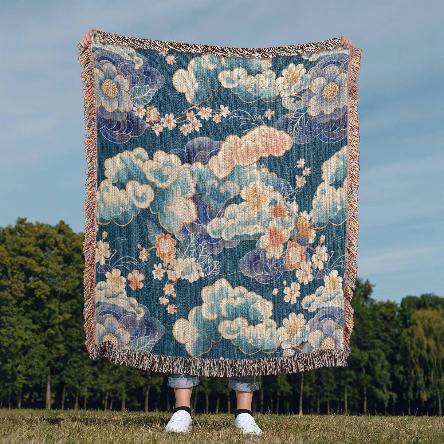 Chinoiserie Pattern 011 - 50" x 60" Heirloom Woven Blanket