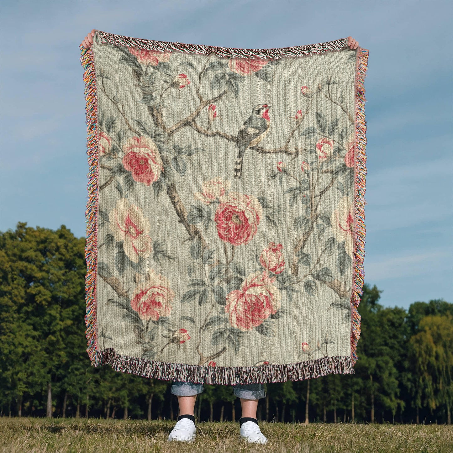 Chinoiserie Pattern 028 - 50" x 60" Heirloom Woven Blanket