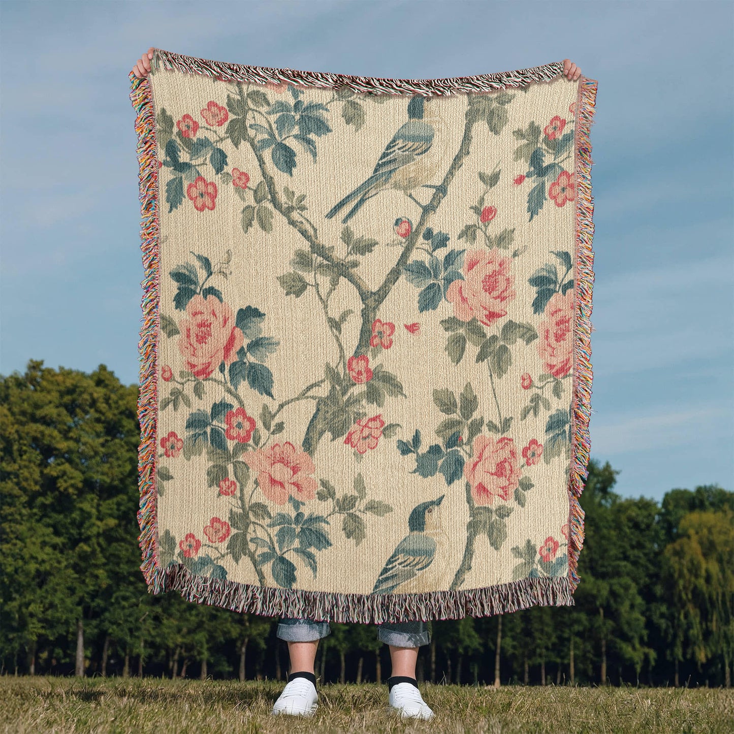 Chinoiserie Pattern 031 - 50" x 60" Heirloom Woven Blanket