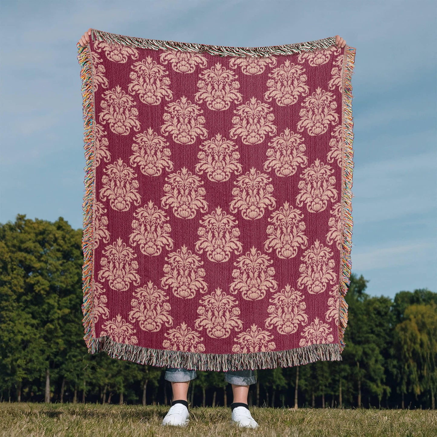 Damask Pattern 021 - 50" x 60" Heirloom Woven Blanket