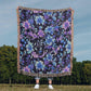Blue And Purple Floral Pattern 025 - 50" x 60" Heirloom Woven Blanket