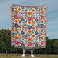 Mexican Floral Fiesta Pattern 002 - 50" x 60" Heirloom Woven Blanket