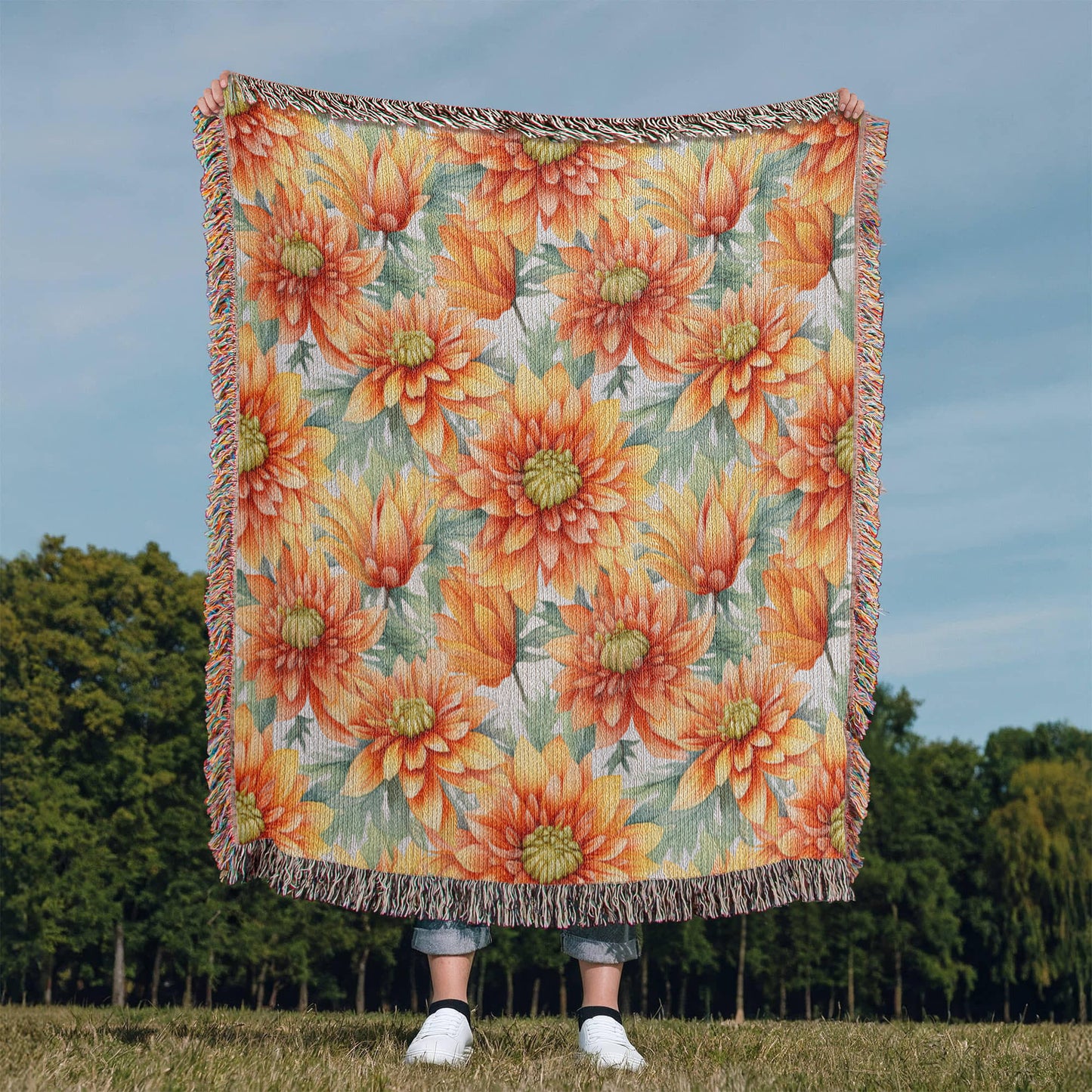 Spring Flowers Pattern 019 - 50" x 60" Heirloom Woven Blanket