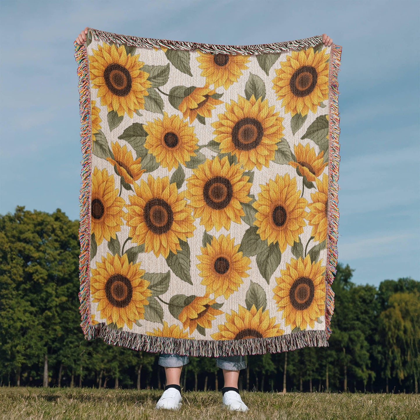 Spring Flowers Pattern 017 - 50" x 60" Heirloom Woven Blanket