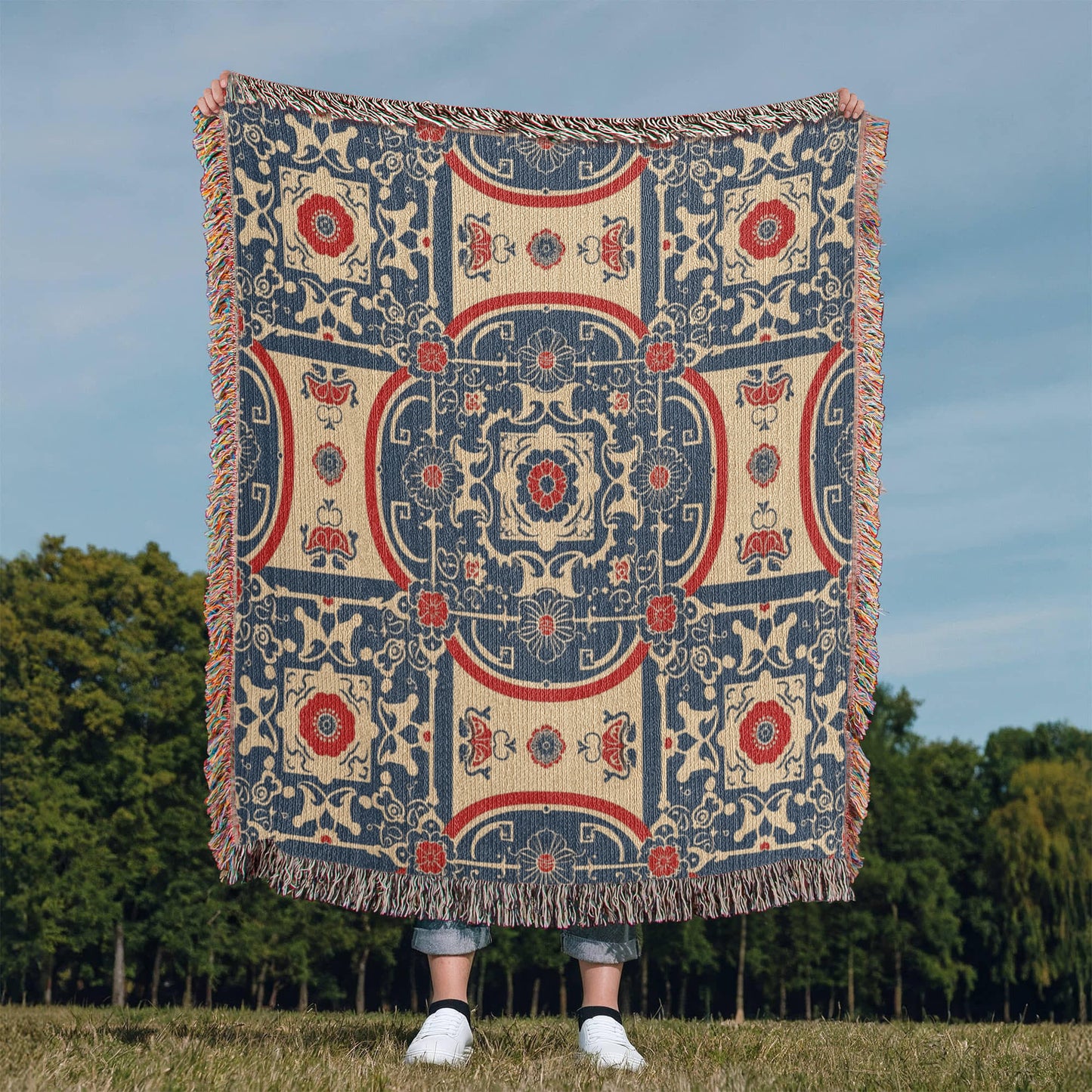 Chinoiserie Pattern 020 - 50" x 60" Heirloom Woven Blanket