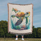 Cute Sea Turtle 009 - 50" x 60" Heirloom Woven Blanket