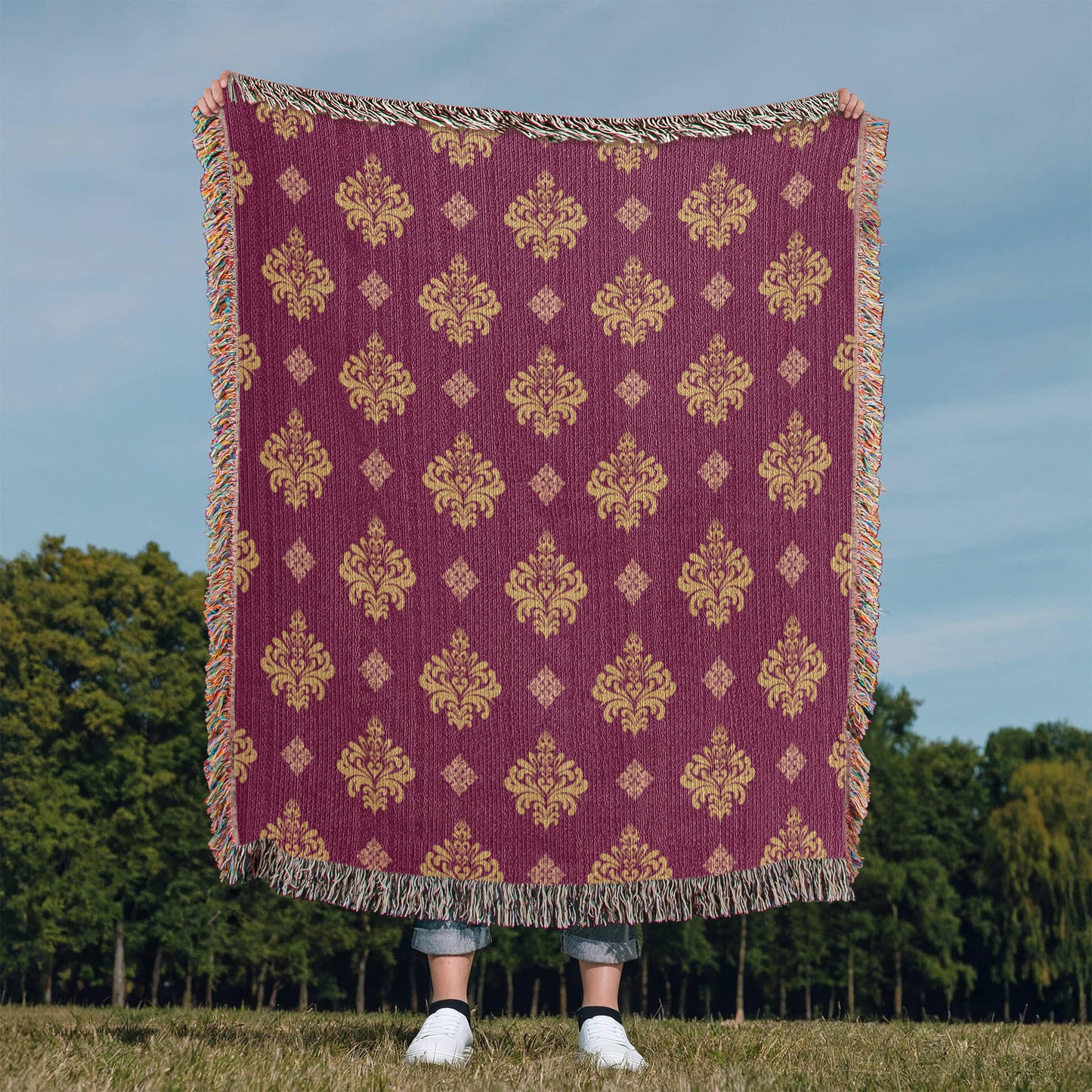 Damask Pattern 005 - 50" x 60" Heirloom Woven Blanket