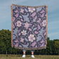 Blue And Purple Floral Pattern 008 - 50" x 60" Heirloom Woven Blanket