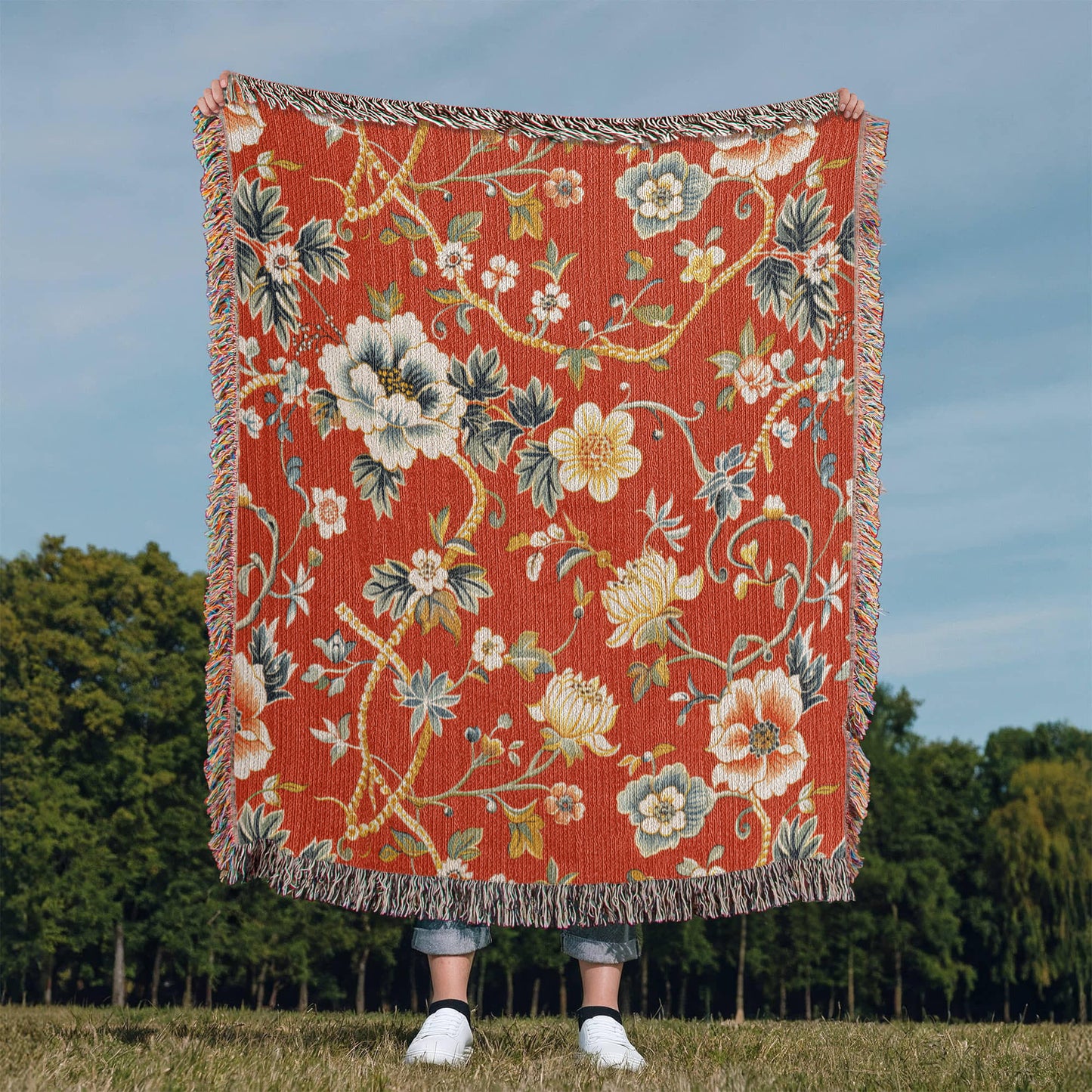 Chinoiserie Pattern 017 - 50" x 60" Heirloom Woven Blanket