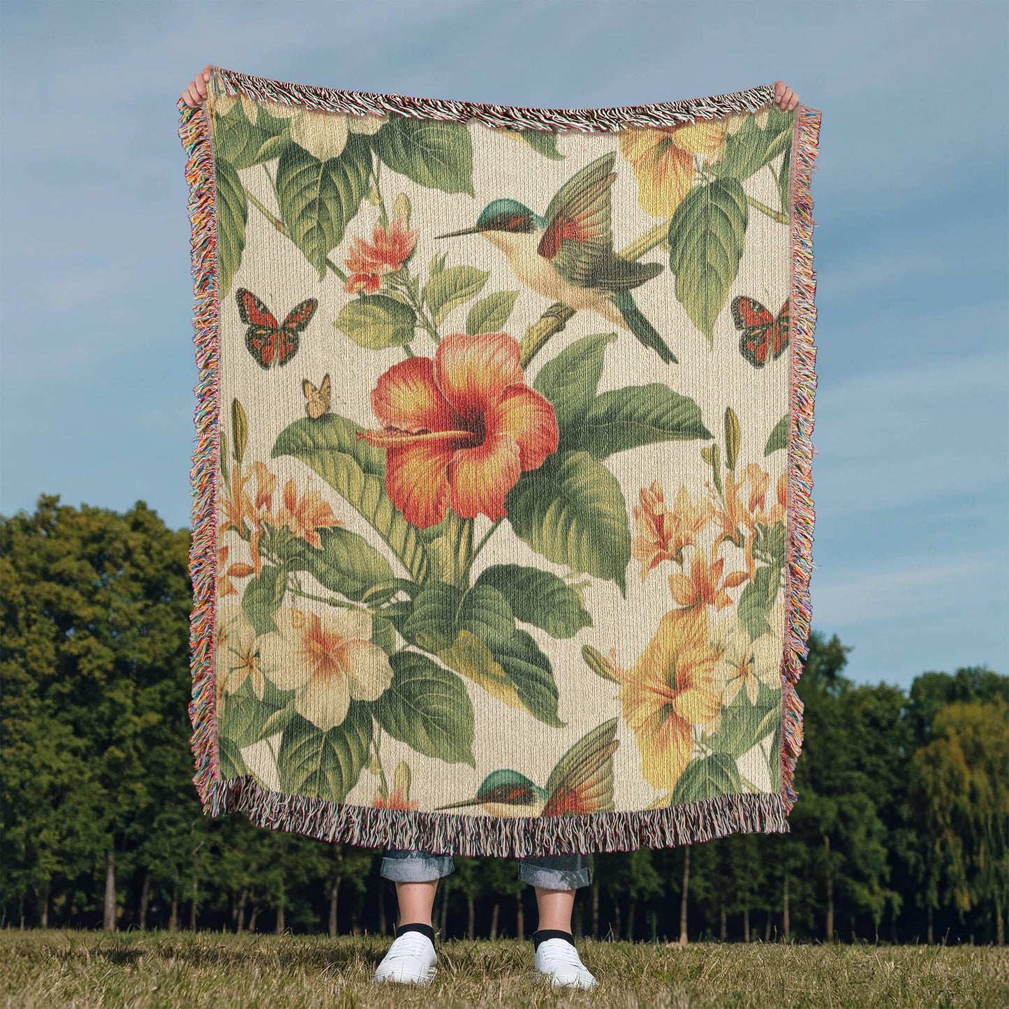 Chinoiserie Pattern 035 - 50" x 60" Heirloom Woven Blanket