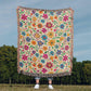 Mexican Floral Fiesta Pattern 005 - 50" x 60" Heirloom Woven Blanket