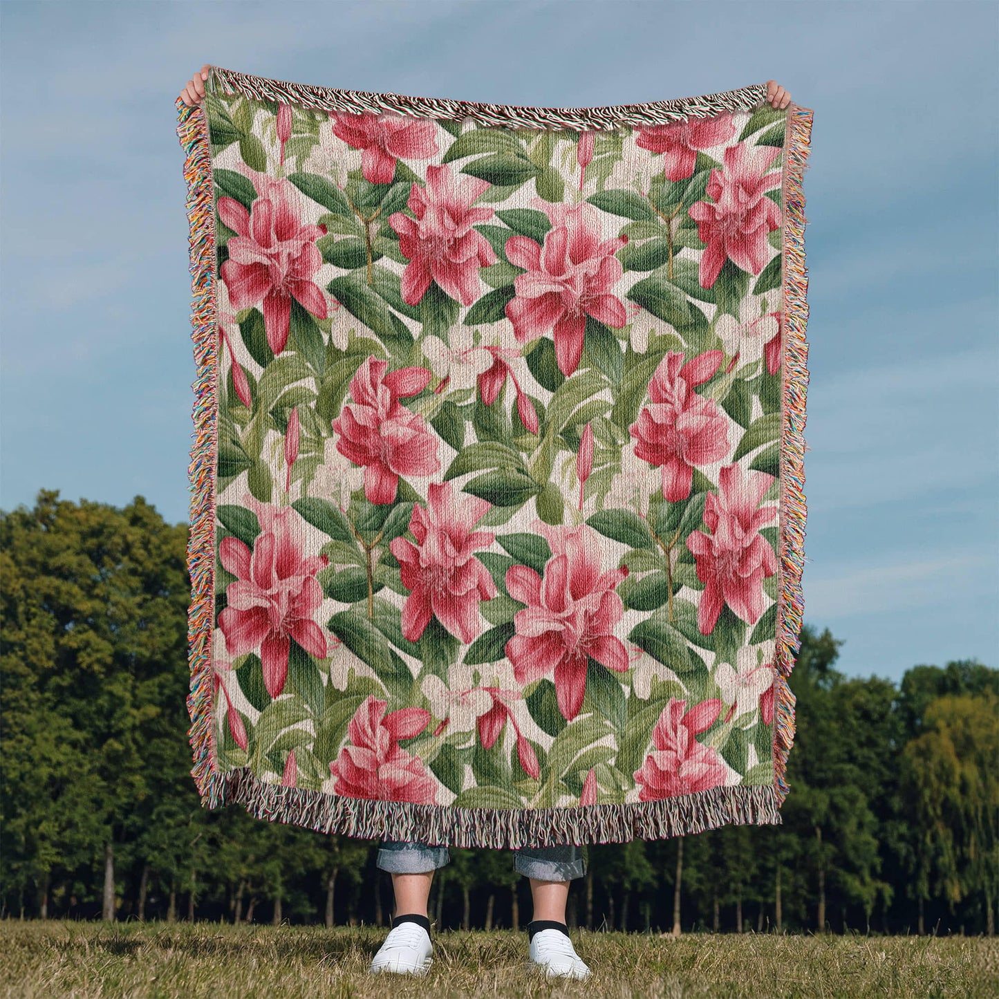 Spring Flowers Pattern 006 - 50" x 60" Heirloom Woven Blanket