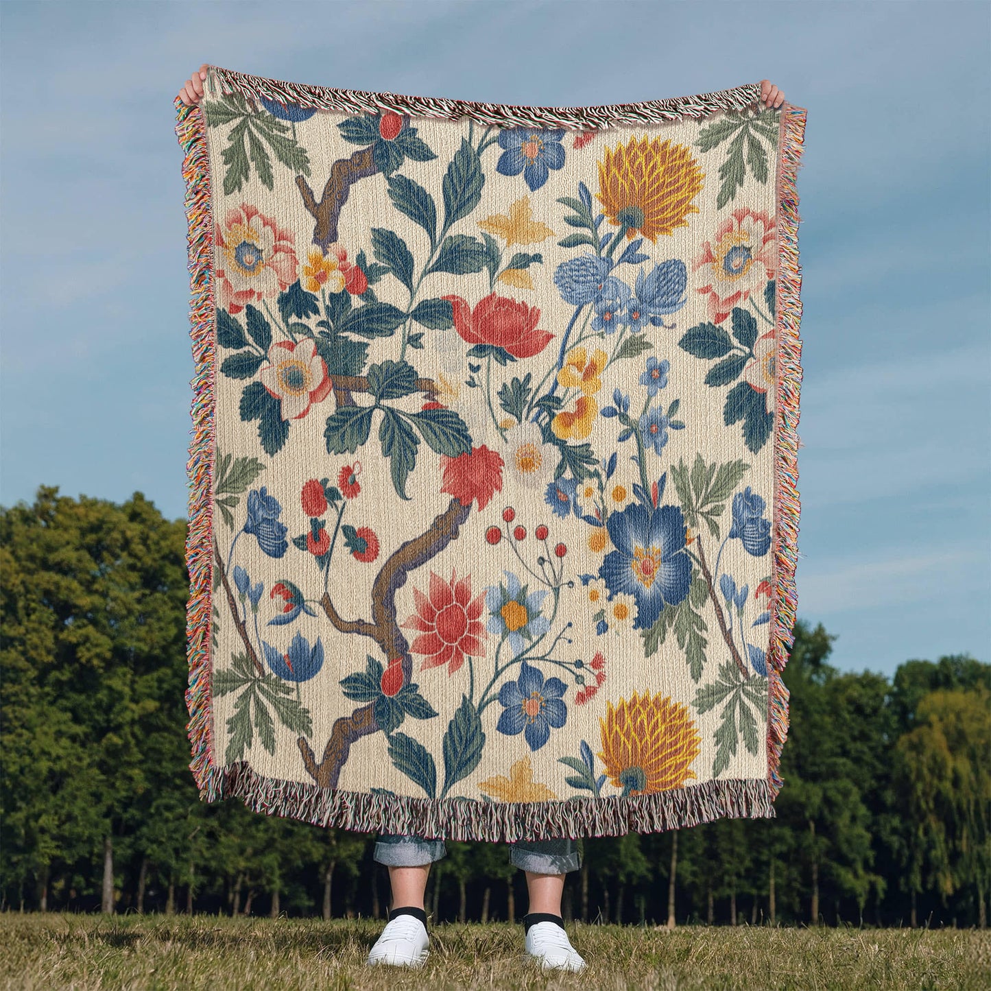 Chinoiserie Pattern 024 - 50" x 60" Heirloom Woven Blanket