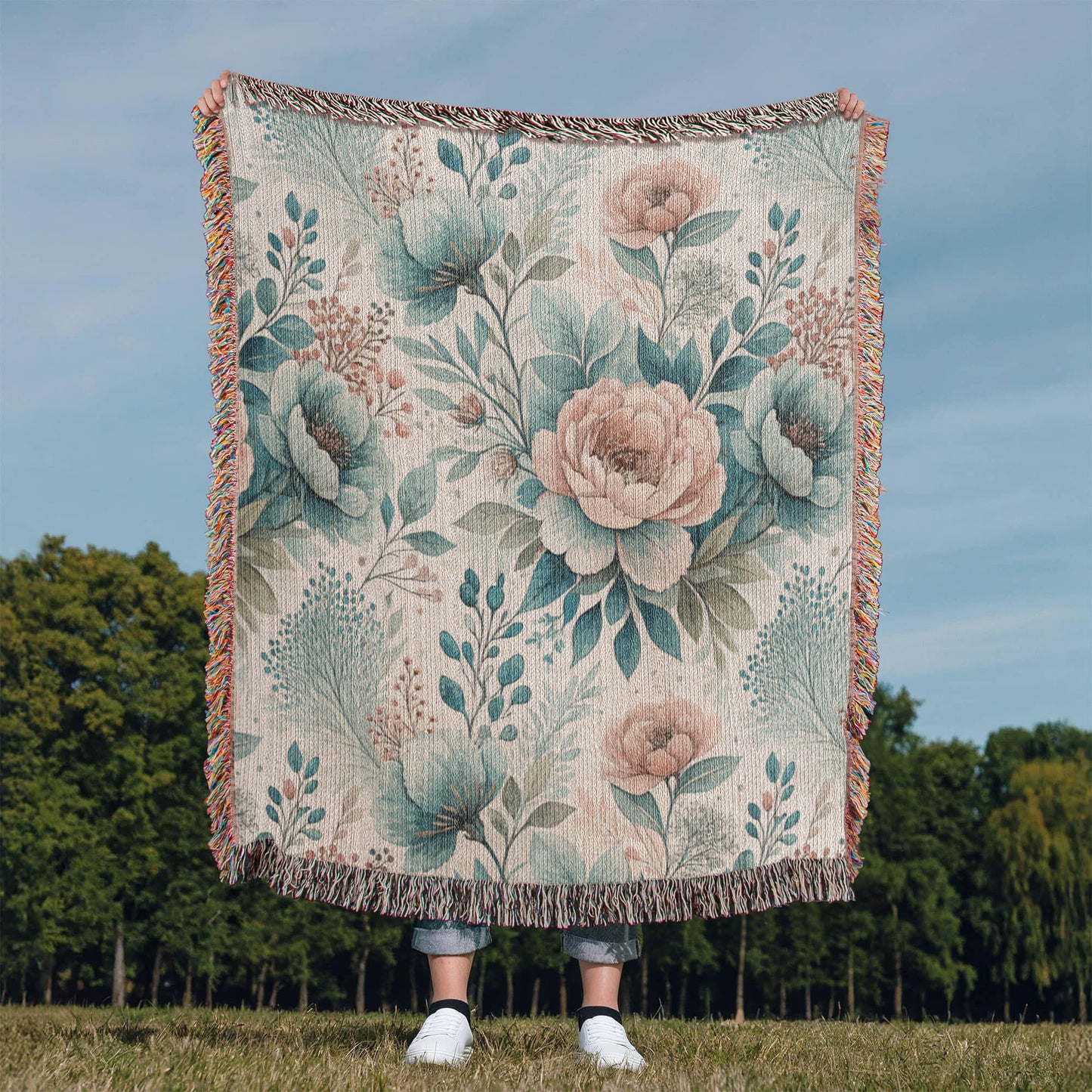 Oversized Floral Pattern 008 - 50" x 60" Heirloom Woven Blanket