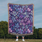 Blue And Purple Floral Pattern 001 - 50" x 60" Heirloom Woven Blanket
