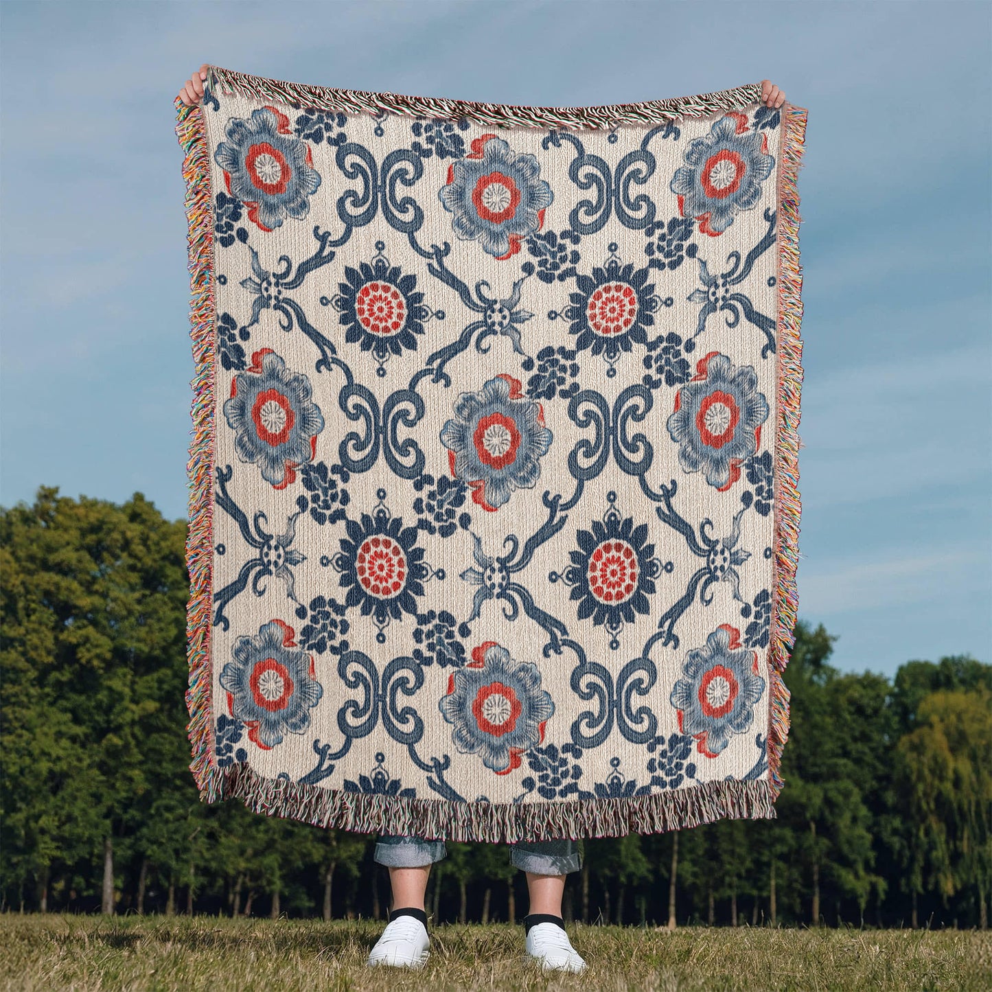 Chinoiserie Pattern 021 - 50" x 60" Heirloom Woven Blanket