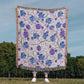 Blue And Purple Floral Pattern 024 - 50" x 60" Heirloom Woven Blanket
