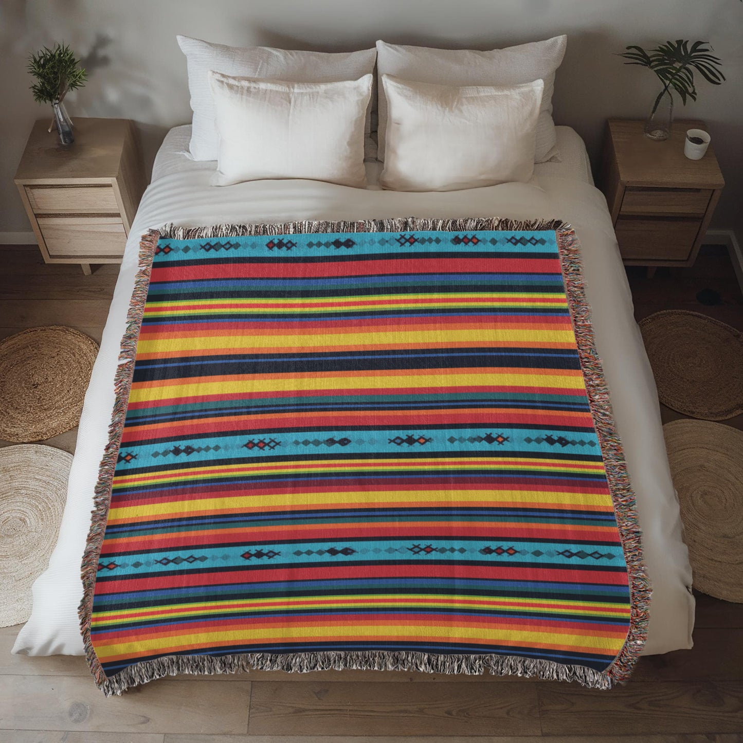 Mexican Textile Pattern 009 - 50" x 60" Heirloom Woven Blanket