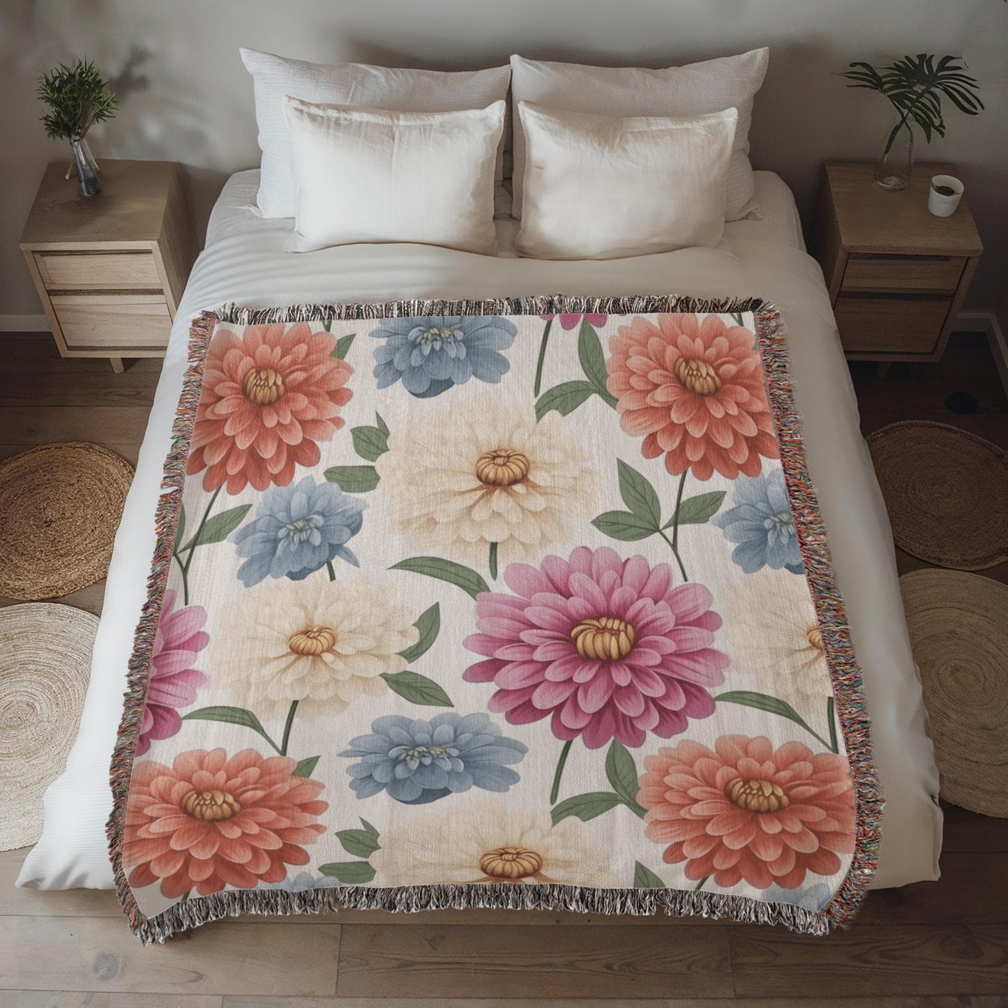 Spring Flowers Pattern 010 - 50" x 60" Heirloom Woven Blanket